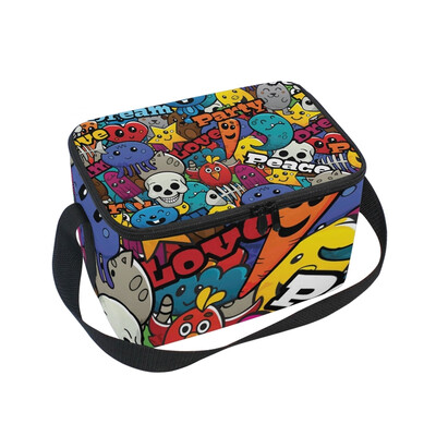 

ALAZA Graffiti Characters Lunch Box Insulated Lunch Bag Large Cooler Tote Bagfor Men Women