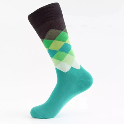 

1 Pair Men Socks with Rainbow Geometry Color Type Socks Mid tube Socks Male Female Man Woman Big Size Lucky Socks