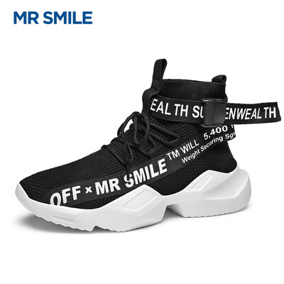 

Mr Smile MR SMILE ins net red Korean version of the trend of wild sports shoes fashion casual shoes increased socks shoes high to help mens shoes black 39
