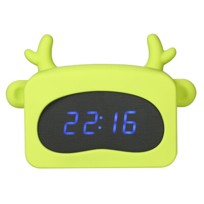 

Mini LED Digital Alarm Clock USB & Battery Operated Time Date Temperature Display Sound Control Alarm Clock with Adjustable Lumina