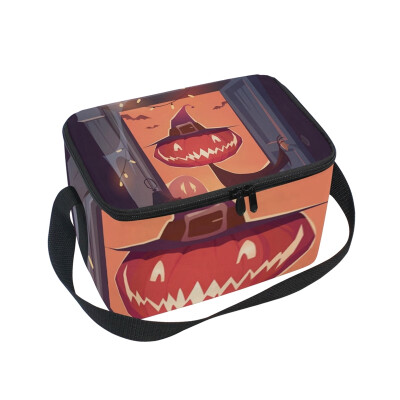 

ALAZA Lunch Box Insulated Lunch Bag Large Cooler Happy Halloween Card Tote Bag