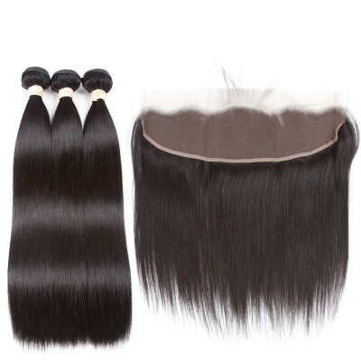 

BEAUDIVA Brazilian Straight Human Hair Bundles With Closure Brazilian Hair Weave Bundles