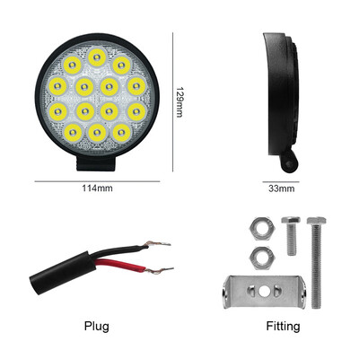 

1pair Car Auto Fog lamp spotlights Headlights Working LED lights bar 12V 42W 6000K Motorcycle Auxiliary driving lamp headlamp