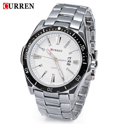 

CURREN 8110 Men Quartz Watch Stainless Steel Band Date Sports Wristwatch