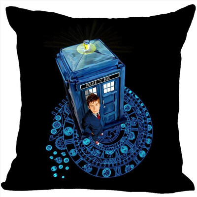 

Doctor Who Pillow Cover Bedroom Home Office Decorative Pillowcase Square Zipper Pillow Cases Satin Fabric No Fade