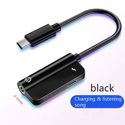 

2in1 Charging Listening Music Nylon Braid Multi-function Type C To 35mm Audio&Type C Switch Cable Applicable To iPhone78XH