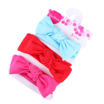 

3Pcs Baby Headbands Elastic Knotted Cotton Girls Hairbands Hair Accessory for Newborn Toddler Children Style 14