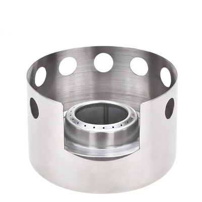 

Outdoor Stainless Steel Alcohol Stove Rack Combo Set Mini Ultralight Camping Stove With Cross Stand Stove Rack Support