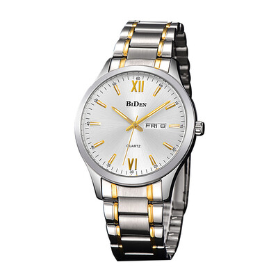 

brand Men\ Watches Waterproof Steel Male Table Double Calendar Quartz Watch Retro Watch