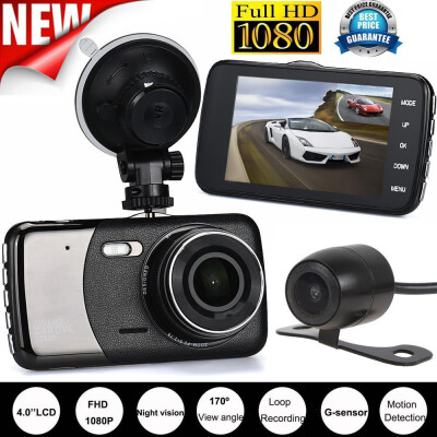 

HD 1080P car DVR 4 inch dual lens camera vehicle video dash cam recorder g-sensor