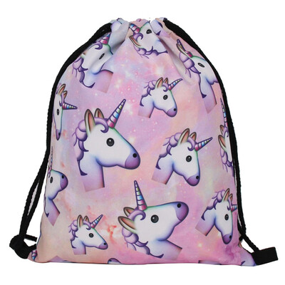 

Hot Fashion Mens Womens Print Shoulder Folding Drawstring String Bag Backpack School Rucksack Gym Sport Handbag 15"x118" Travel