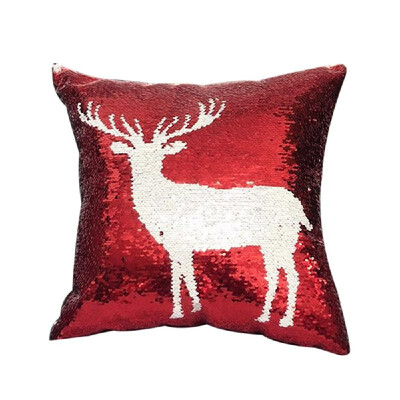 

Christmas Themes Magic Reversible Sequins Glitter Pillowcase Car Sofa Cushion Covers Square Throw Pillow Case Sofa Home Decor