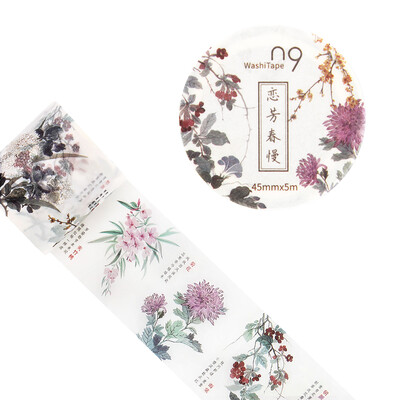 

N9 hand book&paper tape 45mm5m wide version of the hand book stickers antique flowers&plants decorative tape love Fang Chun slow
