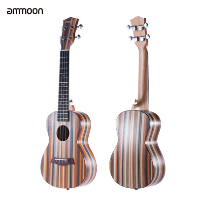 

ammoon 24" Acoustic Wooden Soprano Ukulele Ukelele Uke 18 Frets 4 Strings Okoume Neck Rosewood Fingerboard String Instrument Music