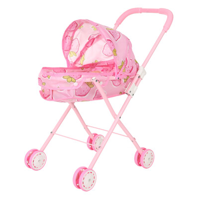 

Baby Infant Doll Stroller Carriage Foldable With Doll For 12inch Doll Barbie Mini Stroller Toys Gift Pink