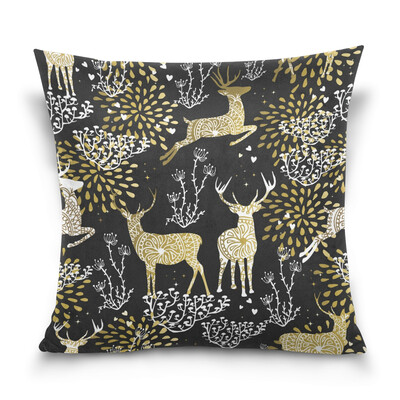 

ALAZA Throw Pillow Cover 16 X 16 inch Christmas Gift Cushion Cover with Reindeer Pattern Printed Pillowcase