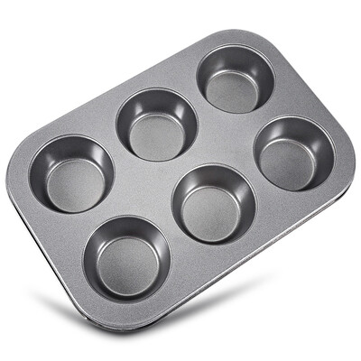 

6 Cups Non-stick Steel Muffin Cupcake Pan Mold for Egg Tart Baking Tool