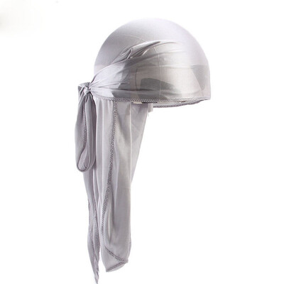

Durag Headwear Headband Pirate Cap Women Hat Smooth Silk Nylon Cap Solid Colors