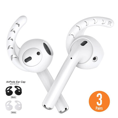 

Replacement Soft Silicone Antislip Ear Cover Hook Earbuds Tips Earphone Silicone Case for AirPods Apple EarPods 3 Pairs accessorie
