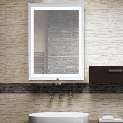 

Vertical 36 LED Illuminated Bathroom Wall Mirror With Defogger - Outline LEDs