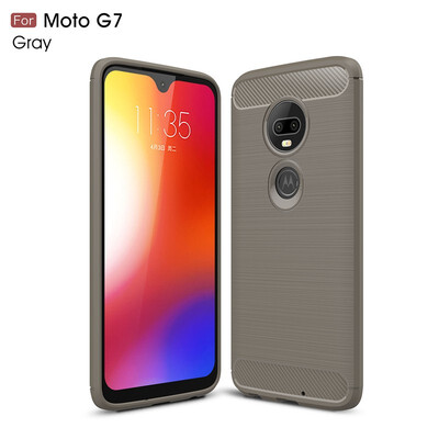 

Goowiiz Phone Case For Motorola Moto E6G7 Fashion Slim Carbon Fiber TPU Soft Silicone Prevent falling