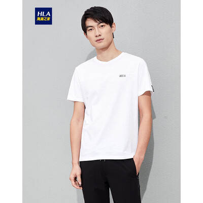 

HLA Haishu House Short Sleeve T-Shirt Male 2019 Summer New Net Color Round Collar Comfort Bamboo Short THNTBJ2R069A Beibai 69185100A54