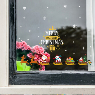 

Winter Cartoon Water-Resistant Sticker Showcase Window Wall Christmas Children Sticker Home DIY Decoration