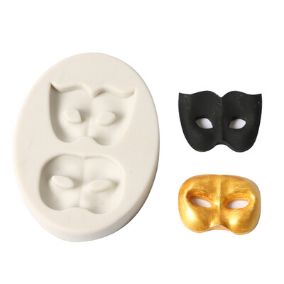 

1 Pcs Party 2 Masks Silicone Fondant Mold Chocolate Molds for Cake Decorating Sugarcraft Resin Polymer Clay