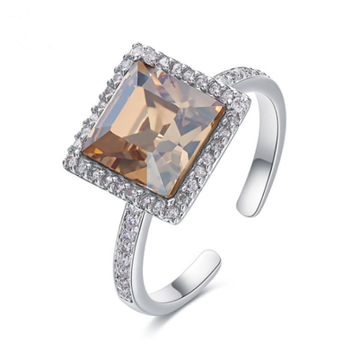 

925 Sterling Silver Square Sugar Block Ring for Wide Band Women Girls Swarovski Crystals Jewelry Sizer Adjuster for Loose Rings