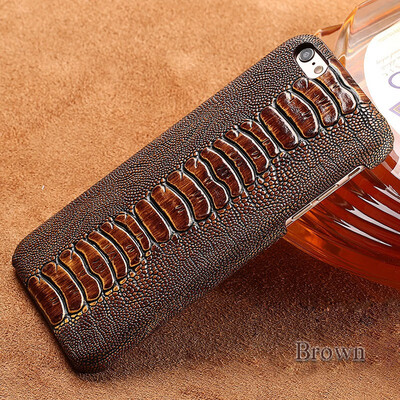 

Leather phone case iPhone5 6 7 8s plus protective shell ostrich foot cover back cover for x xs max xr phone case