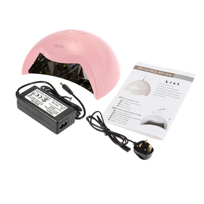 

Abody 2642W LED UV Lamp Nail Dryer Professional Fingernail & Toenail Gel Curing Machine Nail Light 100-240V Pink UK Plug