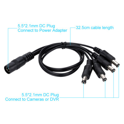 

DC 1 to 4 Power Split Splitter Cable 5521mm for CCTV Camera Security DVR