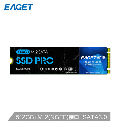 

EAGET 512GB SSD Solid State Drive M2 NGFF Mini Compact&Silent Shockproof S300L Series 2280 Three-year renew