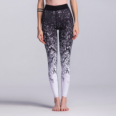 

Women Fitness Yoga Pants Sports Leggings Printed Tights Workout Running Skinny Casual Trousers BlueBlue