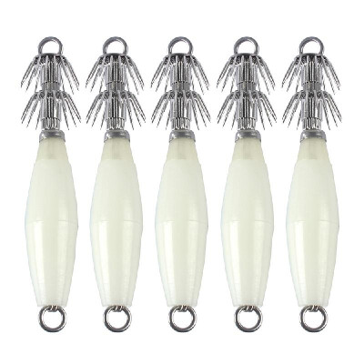 

5pcs Luminous Lifelike Squid Hooks Fishing Jig Lures Artificial Hard Baits