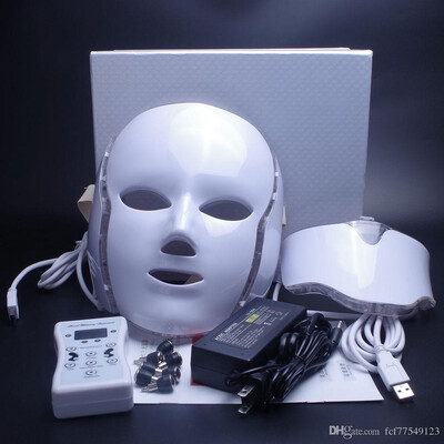 

LED light Therapy face Beauty Machine LED Facial Neck Mask With Microcurrent for skin whitening device dhl free shipment