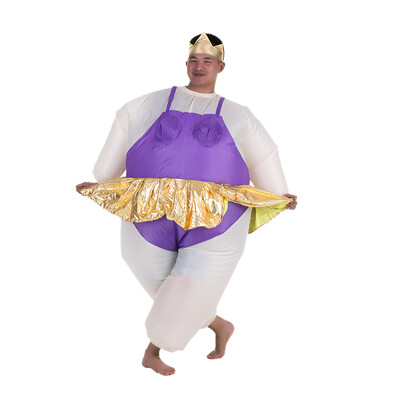 

Decdeal Cute Adult Inflatable Ballerina Costume Fat Suit for WomenMen Air Fan Operated Blow Up Halloween Party Fancy Jumpsuit Out