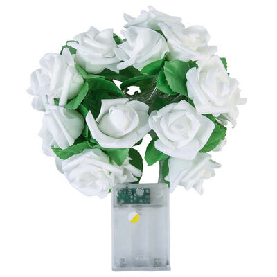 

UpperX 215M 20 LED Flower Rose Green leaf Lamp Fairy String Light for Party Wedding String Light