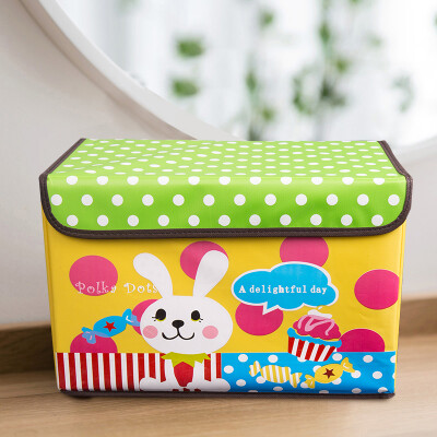 

Green source Oxford cloth storage box bed under the clothes debris underwear finishing box cartoon storage box cloth storage box small 25L white rabbit