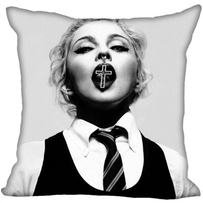 

Madonna Pillow Cover Bedroom Home Office Decorative Pillowcase Square Zipper Pillow Cases Satin Fabric No Fade 35x35CM 35x35CM