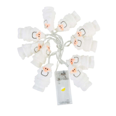 

UpperX 10 LED Cute Mini Santa Claus String Lights Christmas Decoration LED Lights For Christmas Tree Home Festival Decor