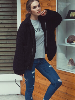 

Coat Jacket Plush loose coat casual coat