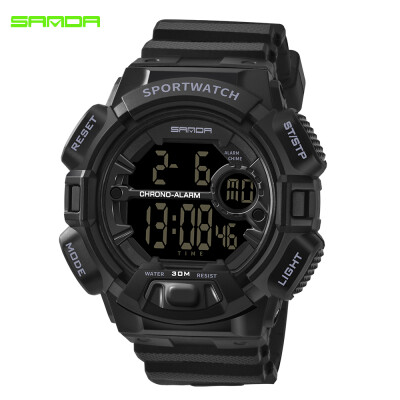 

SANDA 319 Electronic Sport Watch Men Waterproof Watches Digital LED Back Light Wristwatch for Male Clock