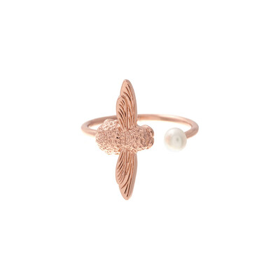 

Olivia burton UK import ring bee pearl open ring ring personalized jewelry Tanabata OBJ16AMR09