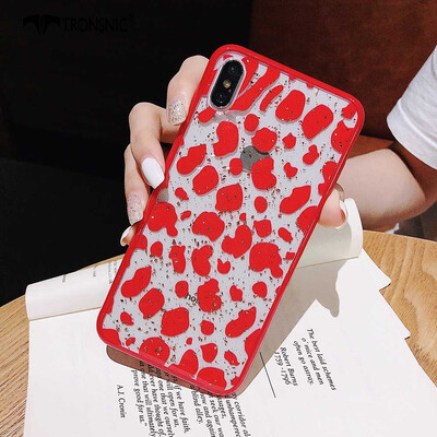 

Tronsnic Glitter Phone Case for iPhone 6 6s Plus Strawberry Gold Foil Case Love Rose Flower Zebra Red Luxury