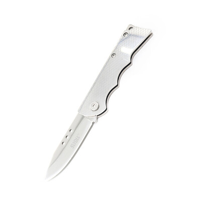 

SLYDLL Mini Stainless Steel Folding Knife Grid Handle