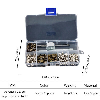 

Snap Fasteners Tools Kit Leather Rivets Set with Fixing Tools 120pcs240pcs Craft Snaps Fastener Button Press Studs