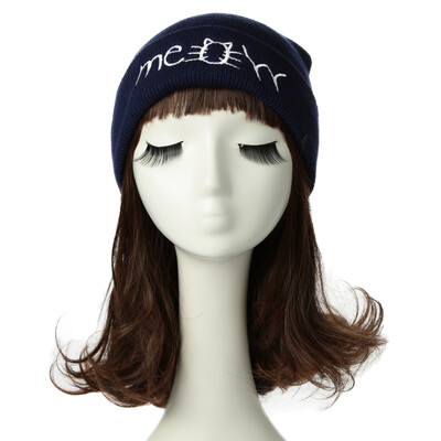 

Unisex Women Men Knitted Beanie MEOW Baggy Slouchy Cool Hip Hop Outdoor Sport Warm Winter Hat