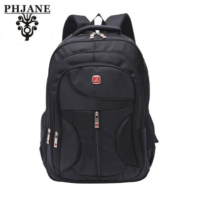 

PHJANE Men Waterproof Large Capacity Bag Travel Laptop Backpack Nylon College Tide Casual Mens Backpacks School Bag Black