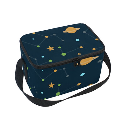 

ALAZA Lunch Box Insulated Star Space Lunch Bag Large Cooler Tote Bagfor Men Women